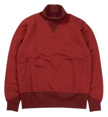 画像1: FREEWHEELERS & CO. ["TURTLE NECK SWEAT SHIRT" SPECIAL HEAVY WEIGHT #2234007 FADE CRIMSON×DARK CRIMSON size.40] (1)
