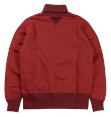 画像2: FREEWHEELERS & CO. ["TURTLE NECK SWEAT SHIRT" SPECIAL HEAVY WEIGHT #2234007 FADE CRIMSON×DARK CRIMSON size.40] (2)