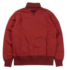 画像2: FREEWHEELERS & CO. ["TURTLE NECK SWEAT SHIRT" SPECIAL HEAVY WEIGHT #2234007 FADE CRIMSON×DARK CRIMSON size.36,38,40,42] (2)