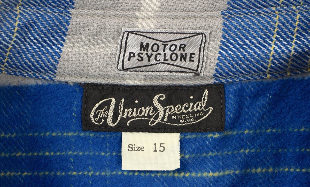 画像4: FREEWHEELERS & CO. ＜MOTOR PSYCLONE GARAGE SERIES＞ ["NOMAD" WORK SHIRT #2433001 VENETIAN BLUE×GRAY×OFF-WHITE×EGG YELLOW size.15,16,17 1/2] (4)