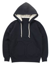 画像1: FREEWHEELERS & CO. ["AFTER HOODED SWEAT SHIRT SET-IN SLEEVE" SPECIAL HEAVY WEIGHT #2434010 JET NAVY×DRY CREAM size.46] (1)