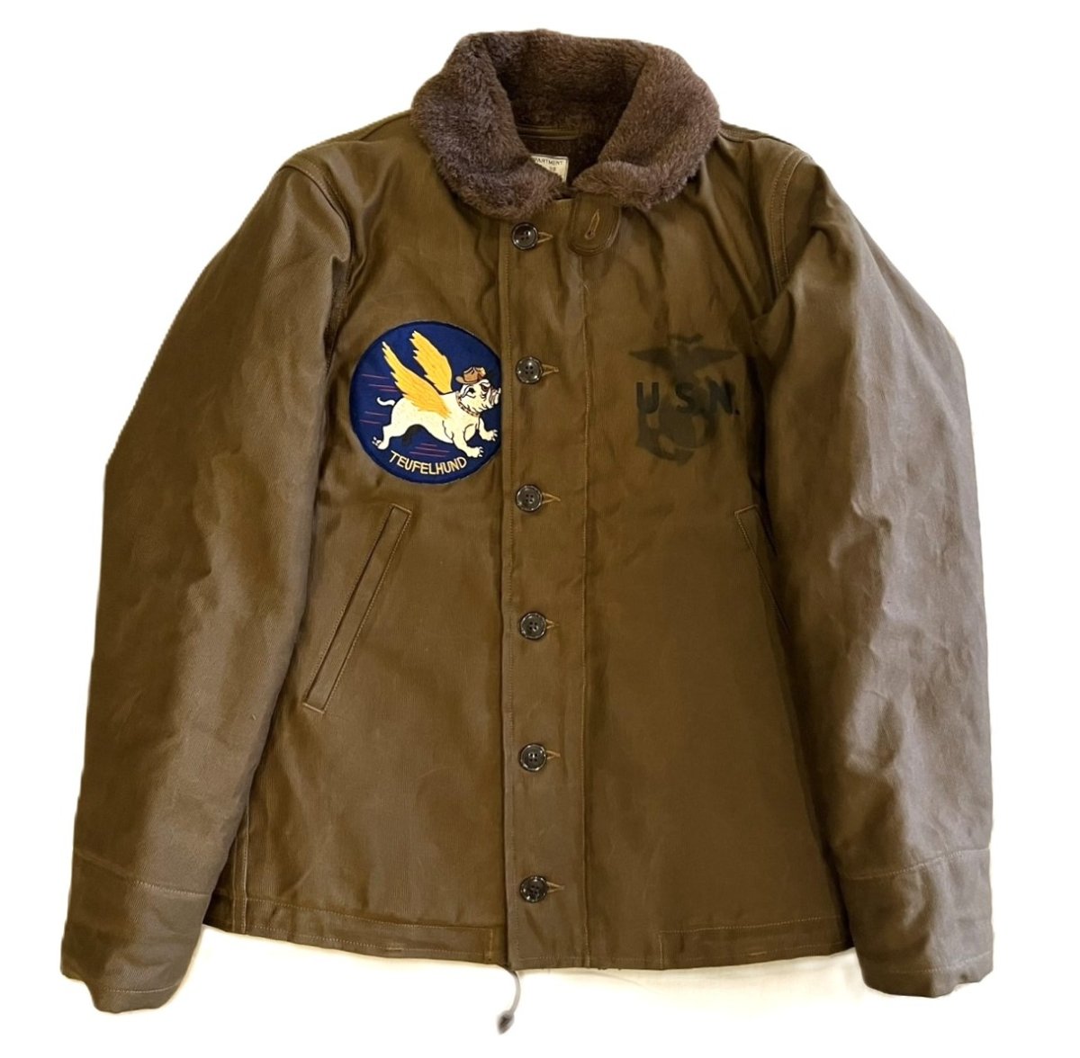 画像1: FREEWHEELERS & CO. [1944 U.S.M.C. Marine Scout Bombing SQ932 "TEUFELHUND" TYPE N-1 #2531002 DARK KHAKI BEIGE size.34,36,38,40,42,44] (1)
