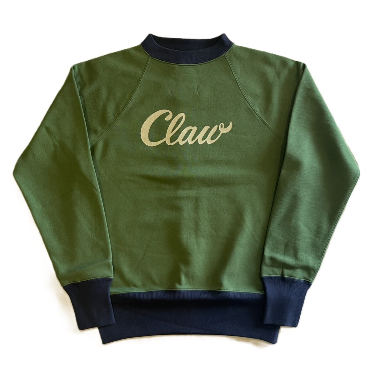 画像1: FREEWHEELERS & CO. ["THE LURE WITH THE CLAW" RAGLAN SLEEVE SWEAT SHIRT #2534002 YELLOW GREEN×OLD NAVY size.36,38,40,42,44,46] (1)