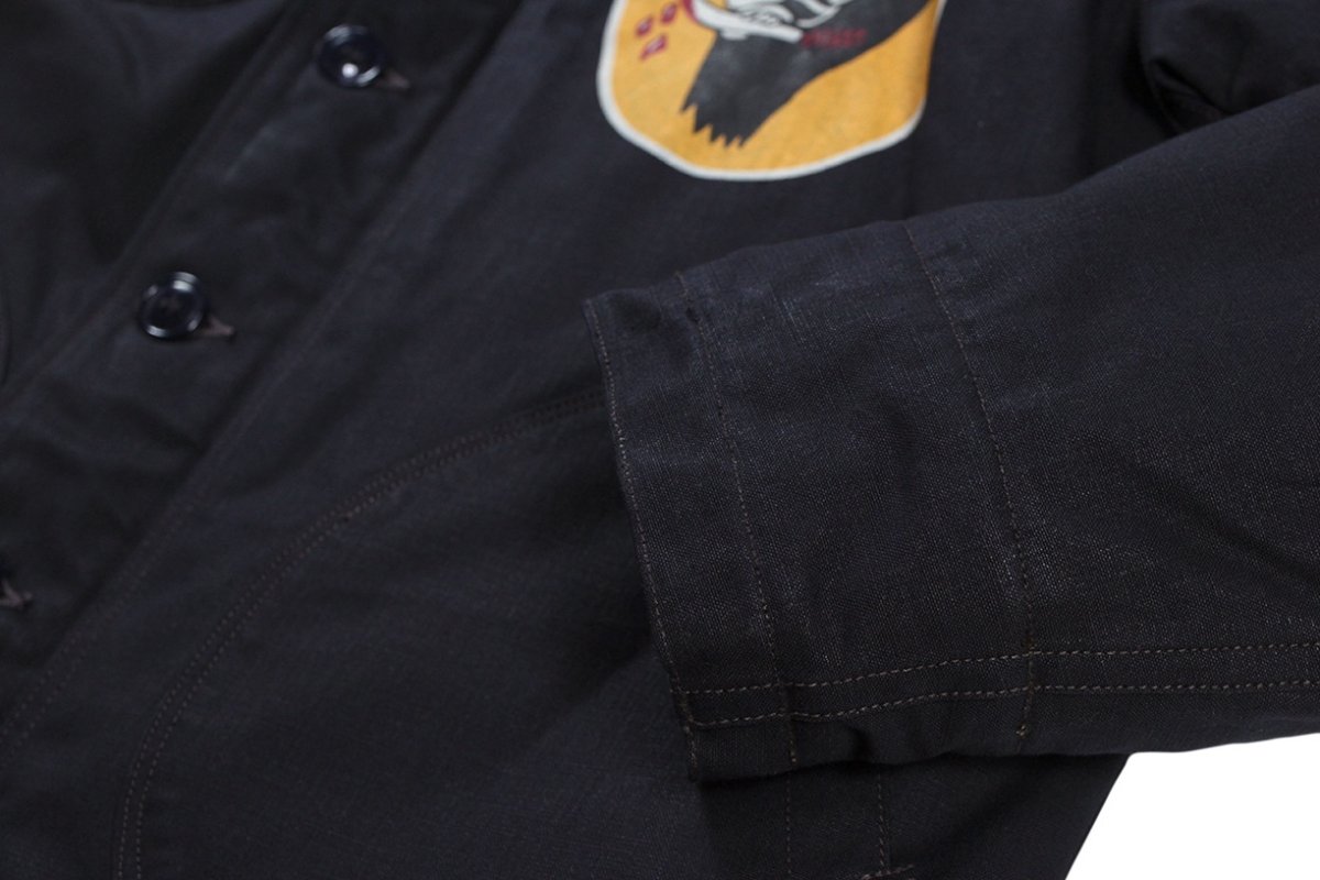 画像21: FREEWHEELERS & CO. ["KNUCKLE BONES" on "AAF 90thBG 400thBSQ" CIVILIAN DECK JACKET #2531004 DARK NAVY size.36,38,40,42,44] (21)