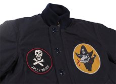 画像4: FREEWHEELERS & CO. ["KNUCKLE BONES" on "AAF 90thBG 400thBSQ" CIVILIAN DECK JACKET #2531004 DARK NAVY size.36,38,40,42,44] (4)
