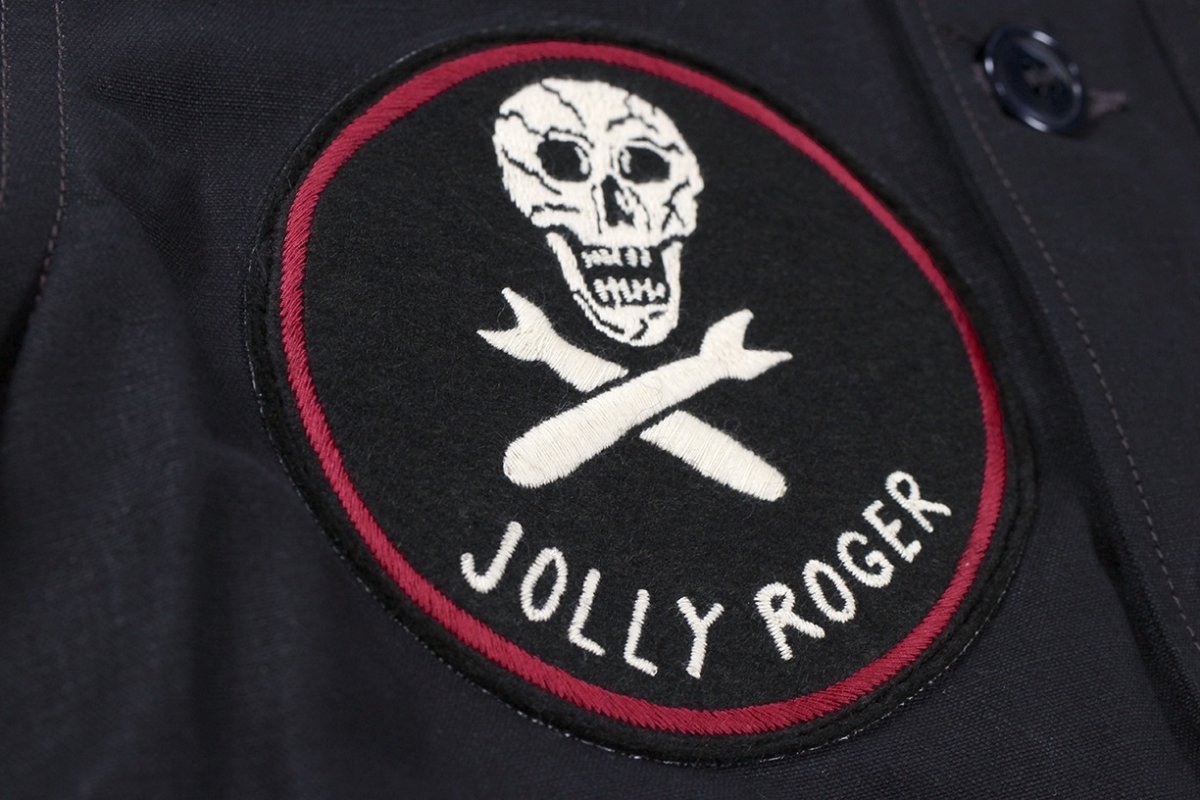 画像6: FREEWHEELERS & CO. ["KNUCKLE BONES" on "AAF 90thBG 400thBSQ" CIVILIAN DECK JACKET #2531004 DARK NAVY size.36,38,40,42,44] (6)