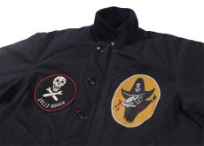 画像5: FREEWHEELERS & CO. ["KNUCKLE BONES" on "AAF 90thBG 400thBSQ" CIVILIAN DECK JACKET #2531004 DARK NAVY size.36,38,40,42,44] (5)