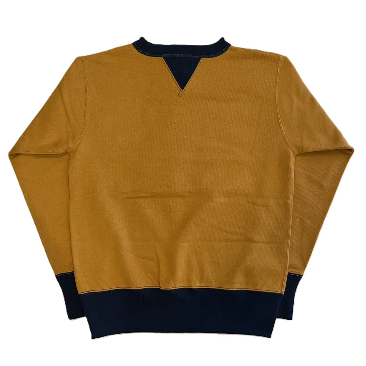 画像2: FREEWHEELERS & CO. ["Devil Dog" DOUBLE V SWEAT SHIRT #2534003 OLD GOLD×DEEP BLUEBERRY size.36,38,40,42,44,46] (2)