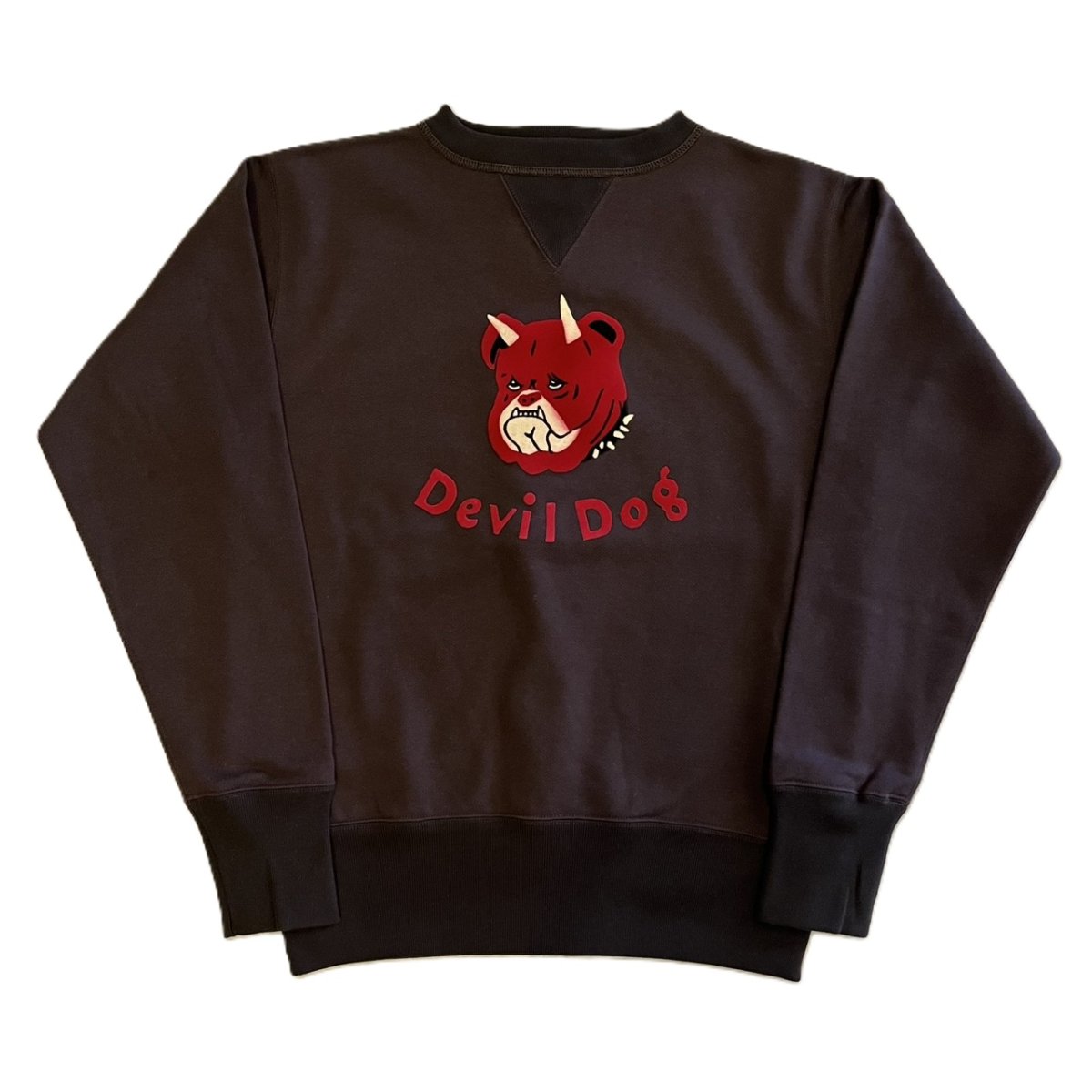 画像1: FREEWHEELERS & CO. ["Devil Dog" DOUBLE V SWEAT SHIRT #2534003 CHARCOAL BLACK×SOOT BLACK size.36,38,40,42,44,46] (1)