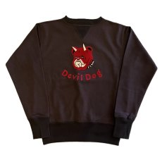 画像1: FREEWHEELERS & CO. ["Devil Dog" DOUBLE V SWEAT SHIRT #2534003 CHARCOAL BLACK×SOOT BLACK size.36,38,40,42,44,46] (1)