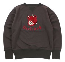 画像1: FREEWHEELERS & CO. ["Devil Dog" DOUBLE V SWEAT SHIRT #2534003 CHARCOAL BLACK×SOOT BLACK size.38,40,42,44,46] (1)