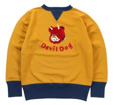 画像1: FREEWHEELERS & CO. ["Devil Dog" DOUBLE V SWEAT SHIRT #2534003 OLD GOLD×DEEP BLUEBERRY size.38,40,42,44,46] (1)