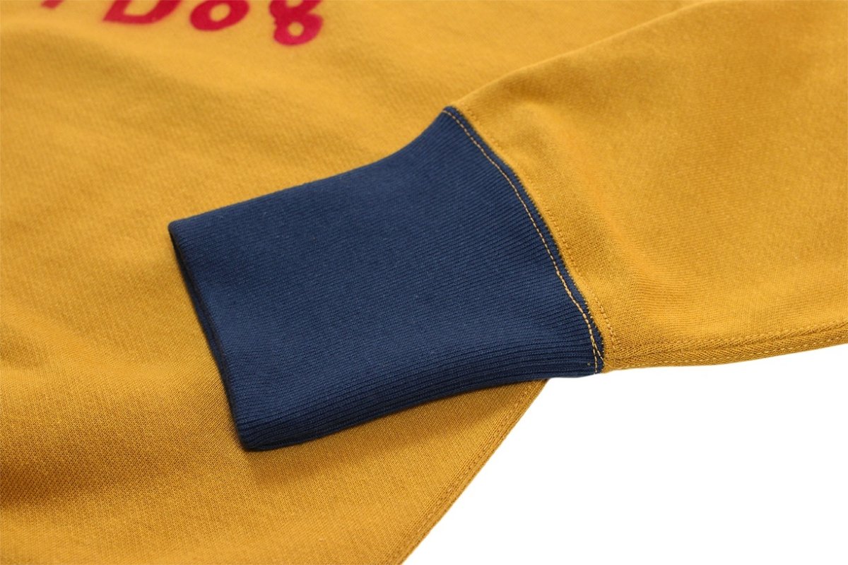 画像8: FREEWHEELERS & CO. ["Devil Dog" DOUBLE V SWEAT SHIRT #2534003 OLD GOLD×DEEP BLUEBERRY size.38,40,42,44,46] (8)