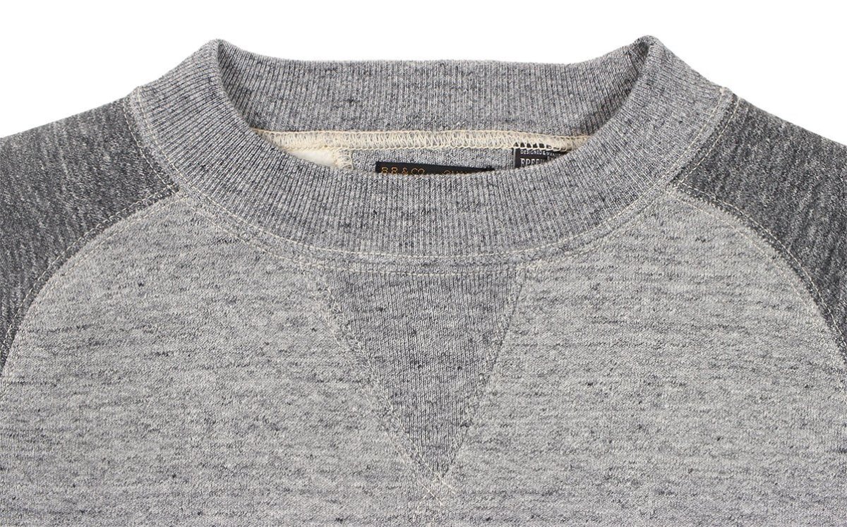 画像3: FREEWHEELERS & CO. ["HARPER HOT IRONS V8" FREEDOM SLEEVE DOUBLE V SWEAT SHIRT #2534006 MIX GRAY×GRAINED CHARCOAL GRAY size.38,42,46] (3)