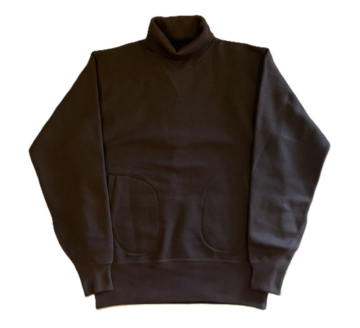 画像1: FREEWHEELERS & CO. ["TURTLE NECK SWEAT SHIRT" SPECIAL HEAVY WEIGHT #2534009 JET BLACK×CHARCOAL BLACK size.38,40,42,44] (1)
