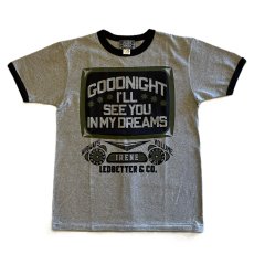 画像1: ’BO’S GLAD RAGS [100% Cotton Ringer Tee “Goodnight Irene” Heather Gray× Washout Black size.M,L,XL] (1)