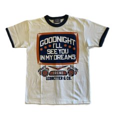 画像1: ’BO’S GLAD RAGS [100% Cotton Ringer Tee “Goodnight Irene” Washout White×Fadeout Navy size.M,L,XL] (1)
