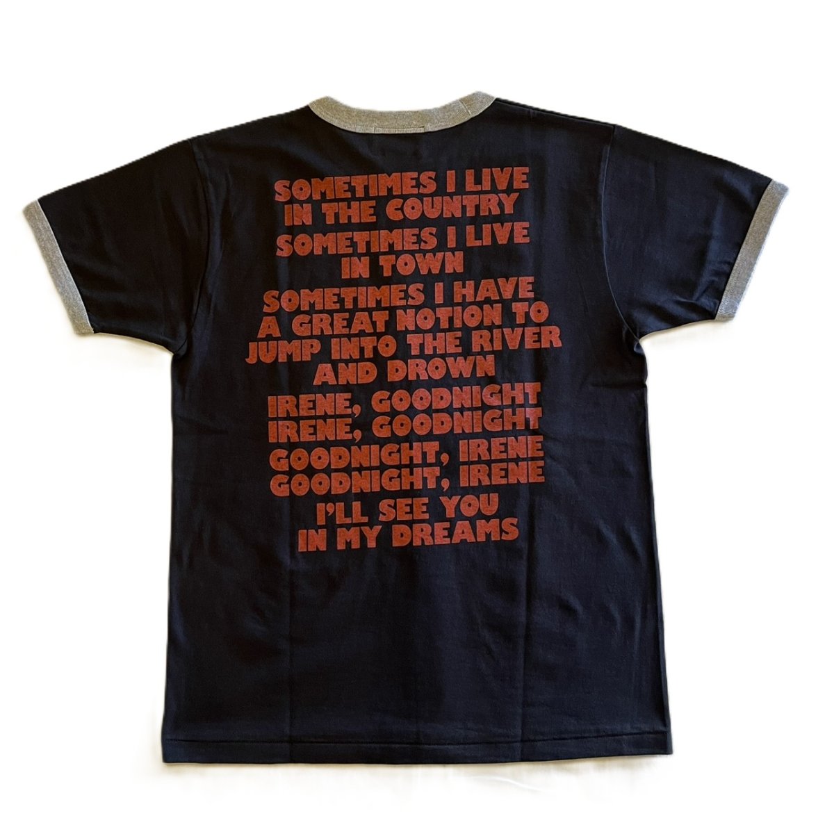 画像2: ’BO’S GLAD RAGS [100% Cotton Ringer Tee “Goodnight Irene” Washout Black×Heather Gray size.M,L,XL] (2)