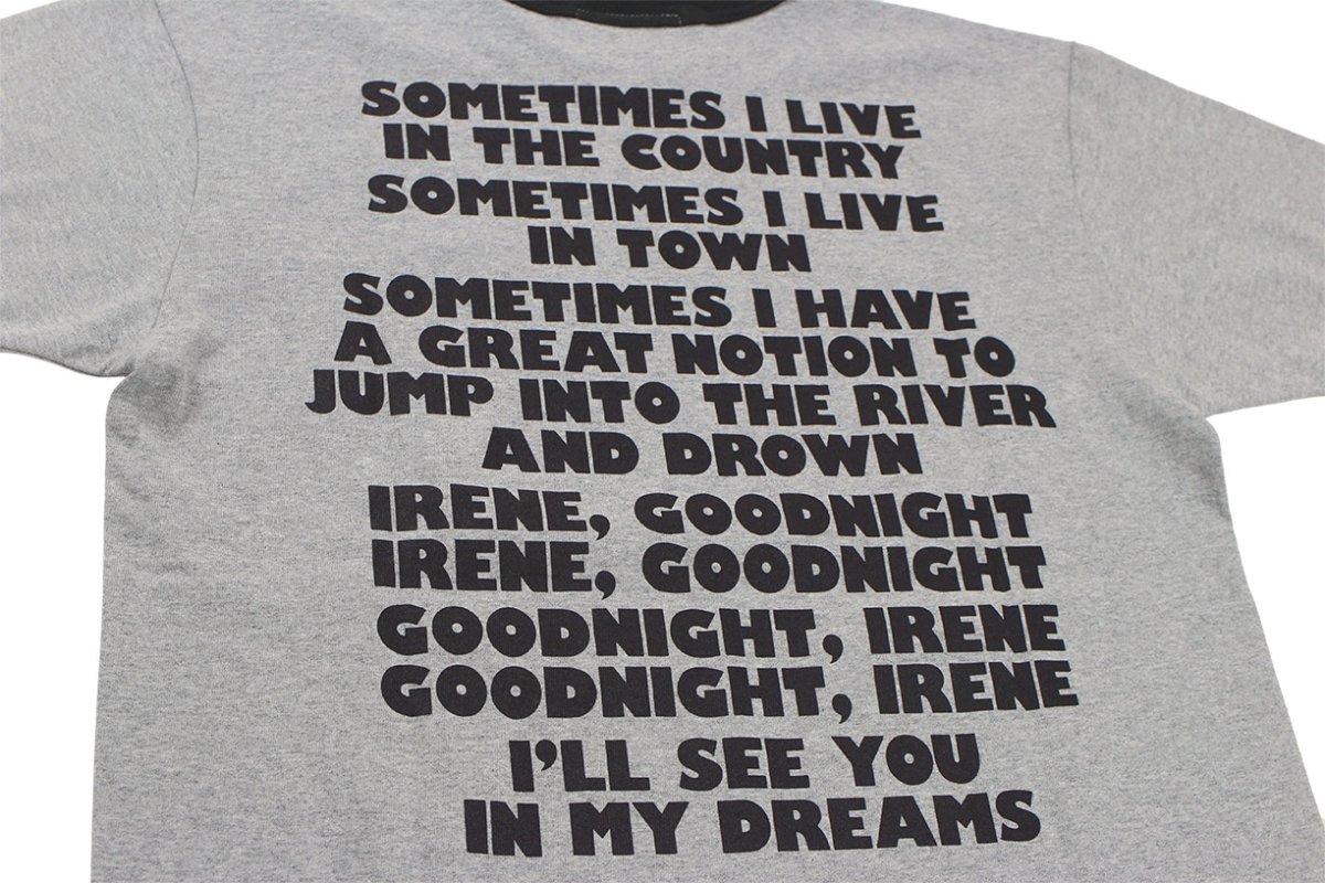 画像5: ’BO’S GLAD RAGS [100% Cotton Ringer Tee “Goodnight Irene” Heather Gray× Washout Black size.M,L,XL] (5)