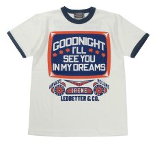 画像1: ’BO’S GLAD RAGS [100% Cotton Ringer Tee “Goodnight Irene” Washout White×Fadeout Navy size.M,L,XL] (1)