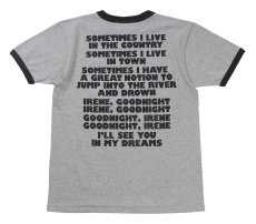 画像2: ’BO’S GLAD RAGS [100% Cotton Ringer Tee “Goodnight Irene” Heather Gray× Washout Black size.M,L,XL] (2)