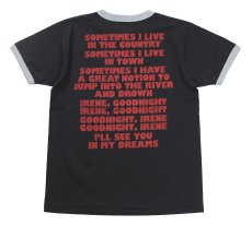 画像2: ’BO’S GLAD RAGS [100% Cotton Ringer Tee “Goodnight Irene” Washout Black×Heather Gray size.M,XL] (2)