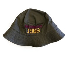 画像2: ’BO’S GLAD RAGS [San Francisco Curios Embroidery Bucket Hat “Fillmore West 1968” Olive Gray size.S-M,L-XL] (2)
