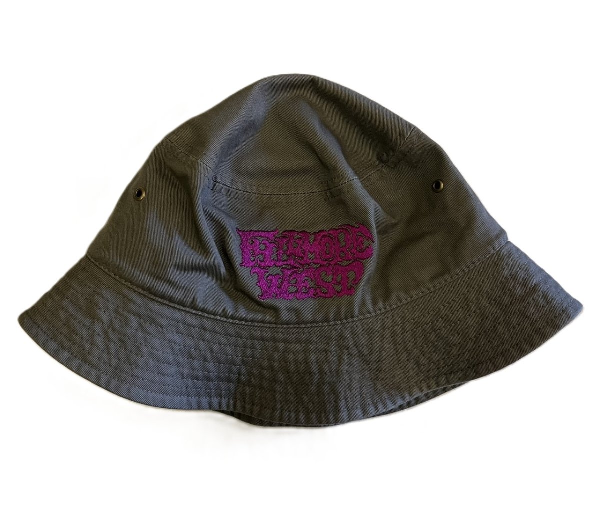 画像1: ’BO’S GLAD RAGS [San Francisco Curios Embroidery Bucket Hat “Fillmore West 1968” Olive Gray size.S-M,L-XL] (1)