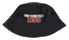 画像2: ’BO’S GLAD RAGS [San Francisco Curios Embroidery Bucket Hat “Fillmore West 1968” Wash-Out Black size.S-M] (2)