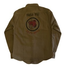 画像2: FREEWHEELERS & CO. [1944 U.S.M.C. Marine Scout Bombing SQ932 "TEUFELHUND" Gemsa #2533002 KHAKI OLIVE size.14,15,16,17,17 1/2] (2)
