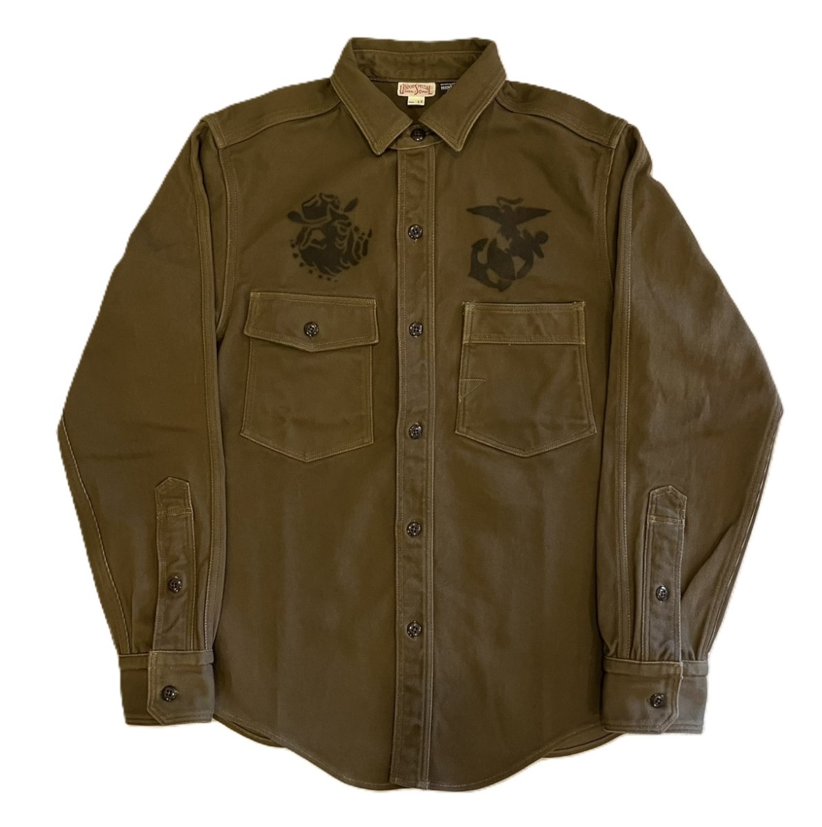 画像1: FREEWHEELERS & CO. [1944 U.S.M.C. Marine Scout Bombing SQ932 "TEUFELHUND" Gemsa #2533002 KHAKI OLIVE size.14,15,16,17,17 1/2] (1)