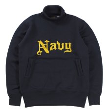 画像1: FREEWHEELERS & CO. ["U.S.NAVY BNY DRYDOCK #4" TURTLE NECK SWEAT SHIRT #2534010 JET NAVY size.38,40,42,44,46] (1)
