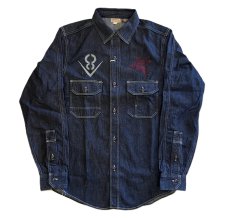 画像1: FREEWHEELERS & CO. [HOTRODDER CUSTOM "V8 ROADSTER" Birner MECHANIC SHIRT #2623003 8.5oz INDIGO DENIM size.14,15,16,17,17 1/2] (1)