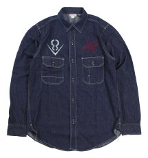 画像1: FREEWHEELERS & CO. [HOTRODDER CUSTOM "V8 ROADSTER" Birner MECHANIC SHIRT #2623003 8.5oz INDIGO DENIM size.14,15,16,17] (1)