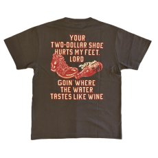 画像2: ’BO’S GLAD RAGS [100% Cotton Tee “Blowin’ Down This Old Dusty Road” by Woody Guthrie Fade Black size.M,L,XL] (2)