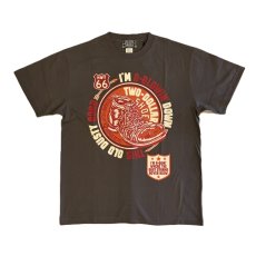 画像1: ’BO’S GLAD RAGS [100% Cotton Tee “Blowin’ Down This Old Dusty Road” by Woody Guthrie Fade Black size.M,L,XL] (1)