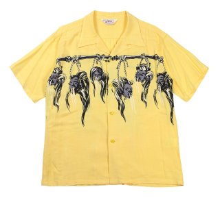 STAR OF HOLLYWOOD HOPSACK RAYON OPEN SHIRT “SHRUNKEN HEAD” Lot No
