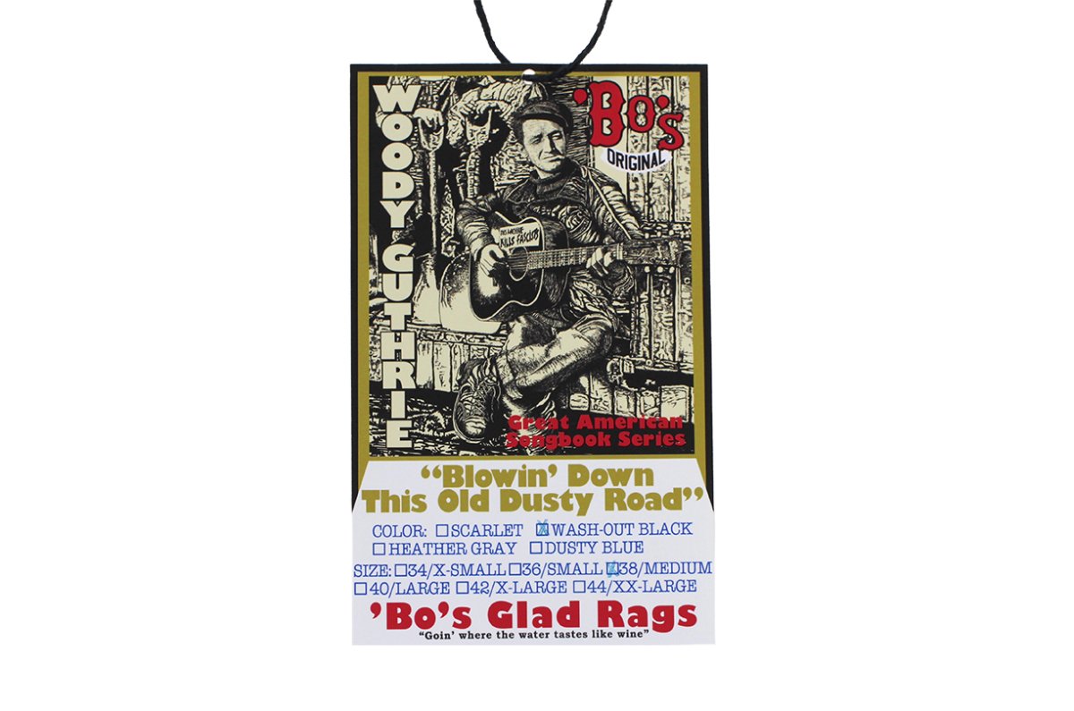 画像10: ’BO’S GLAD RAGS [100% Cotton Tee “Blowin’ Down This Old Dusty Road” by Woody Guthrie Fade Black size.M] (10)