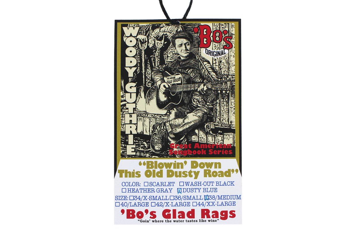 画像10: ’BO’S GLAD RAGS [100% Cotton Tee “Blowin’ Down This Old Dusty Road” by Woody Guthrie Dusty Blue size.L] (10)