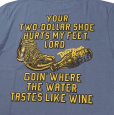 画像7: ’BO’S GLAD RAGS [100% Cotton Tee “Blowin’ Down This Old Dusty Road” by Woody Guthrie Dusty Blue size.L] (7)