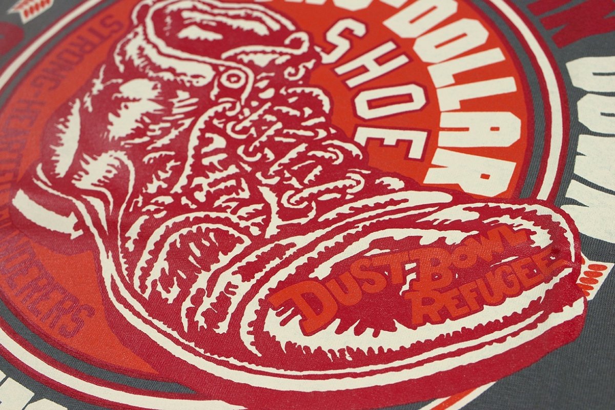 画像6: ’BO’S GLAD RAGS [100% Cotton Tee “Blowin’ Down This Old Dusty Road” by Woody Guthrie Fade Black size.M] (6)