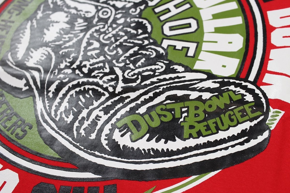 画像6: ’BO’S GLAD RAGS [100% Cotton Tee “Blowin’ Down This Old Dusty Road” by Woody Guthrie Scarlet size.M,L,XL] (6)