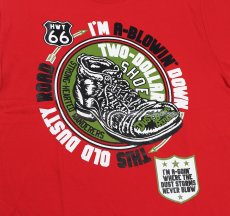 画像5: ’BO’S GLAD RAGS [100% Cotton Tee “Blowin’ Down This Old Dusty Road” by Woody Guthrie Scarlet size.M,L,XL] (5)