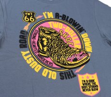 画像5: ’BO’S GLAD RAGS [100% Cotton Tee “Blowin’ Down This Old Dusty Road” by Woody Guthrie Dusty Blue size.L] (5)