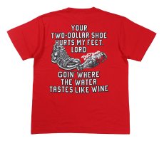 画像2: ’BO’S GLAD RAGS [100% Cotton Tee “Blowin’ Down This Old Dusty Road” by Woody Guthrie Scarlet size.M,L,XL] (2)