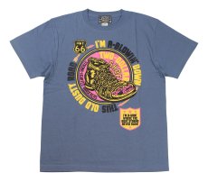 画像1: ’BO’S GLAD RAGS [100% Cotton Tee “Blowin’ Down This Old Dusty Road” by Woody Guthrie Dusty Blue size.L] (1)