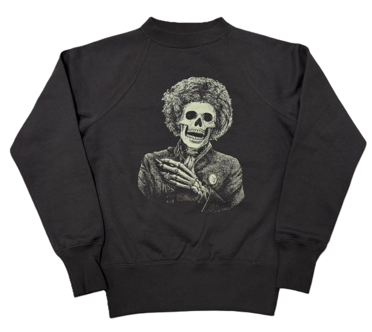 画像1: FREEWHEELERS & CO.＜Visions of the Great American Legends＞["STONE FREE" RAGLAN SLEEVE SWEAT SHIRT #2634003 SOOT BLACK size.36,38,40,42,44,46] (1)