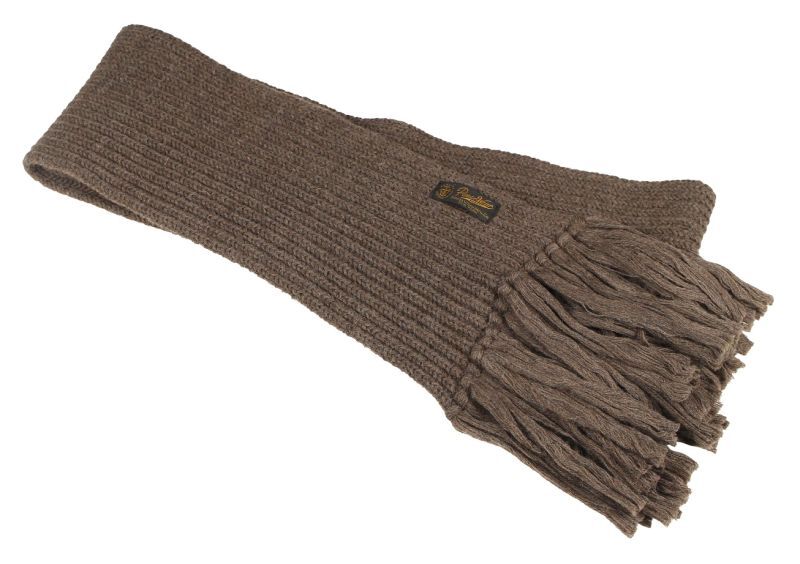 FREEWHEELERS & CO. "HANDKNIT FRINGED WOOL MUFFLER" 2237003 GRAINED BROWN